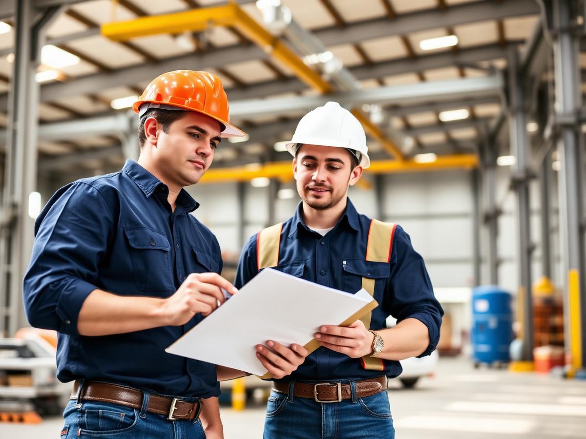 EMW Enterprises engineers reviewing a procurement schedule on site
